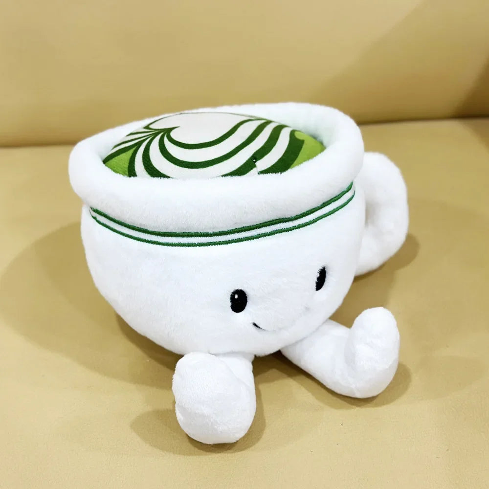 Matcha Latte Cup Plush 12cm, Kawaii Matcha Plushie, Cute Desk Decor Gift, Soft Green Tea Plush Toy