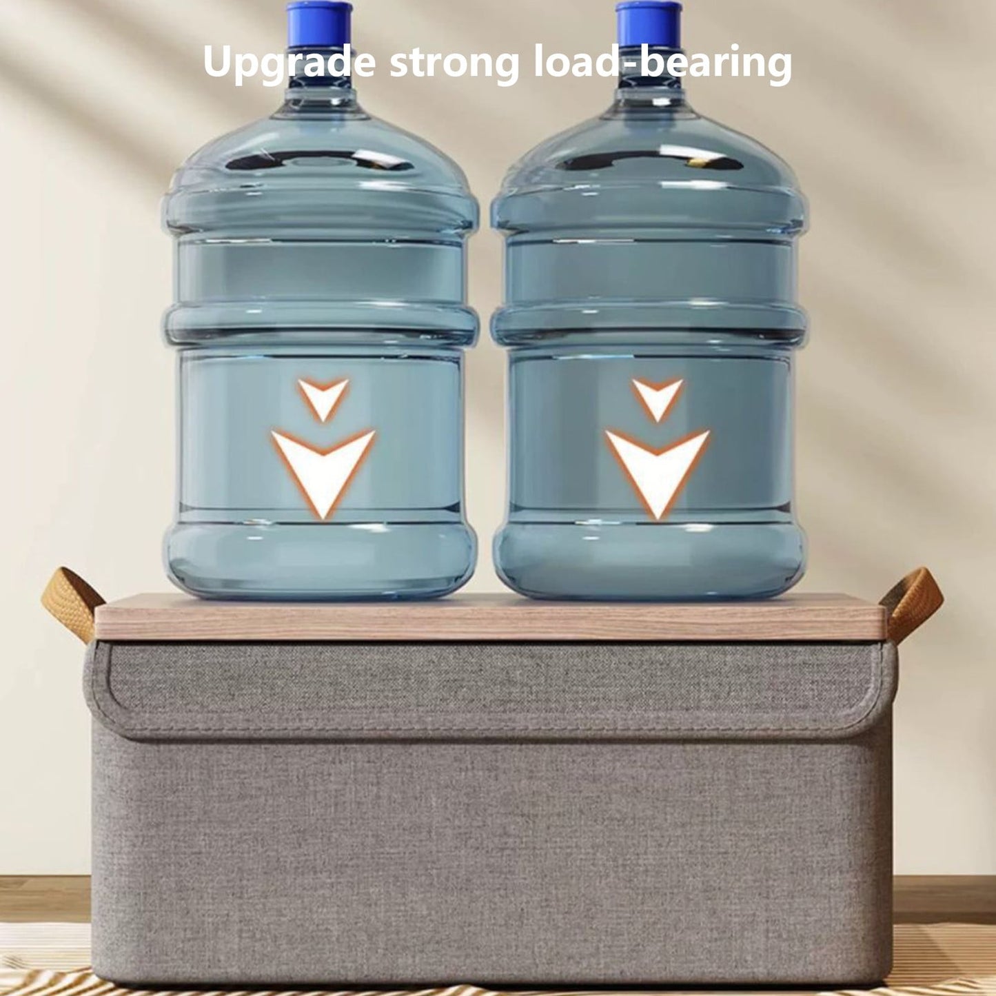Darzheoy Large Foldable Storage Box with Lids Fabric Storage Cube Organizer Cloth Containers Bins Baskets for Closet Clothes Clothing Bed Room Gray