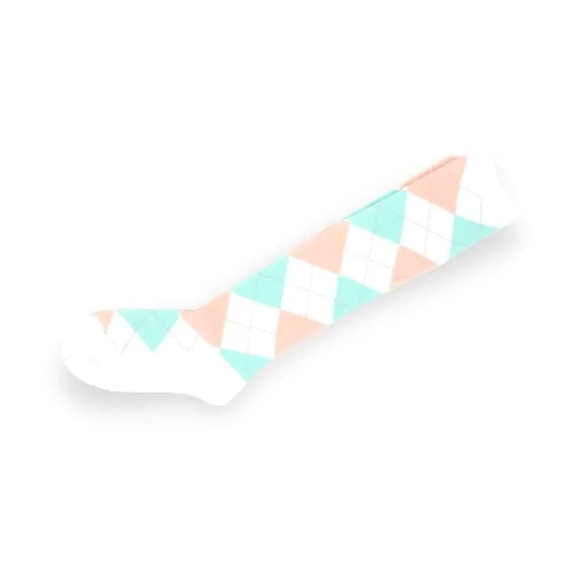 Womens Size 2-8 Check Diamond Knee High Socks Argyle Pattern