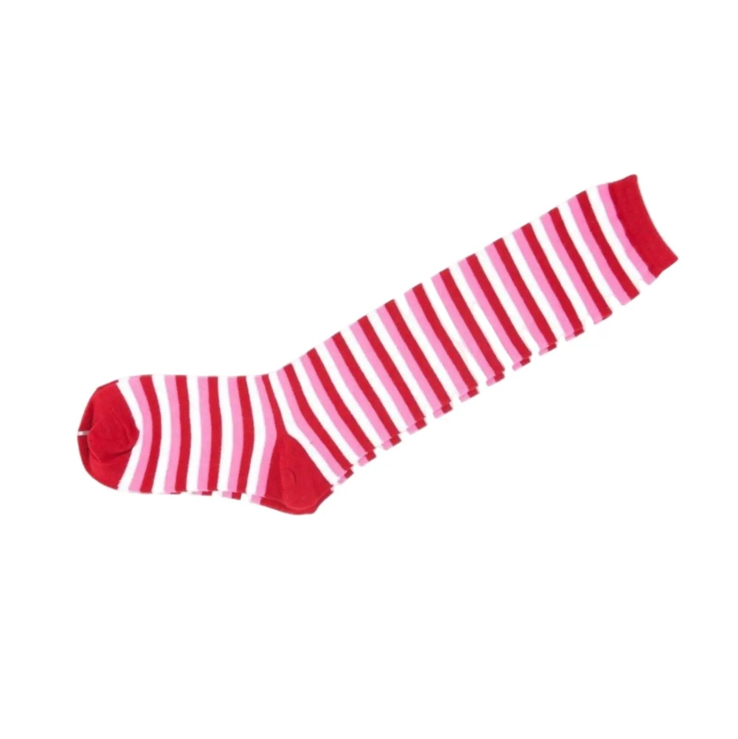 Womens Knee High Socks Striped Ladies Long Purple Stripe AU Stock