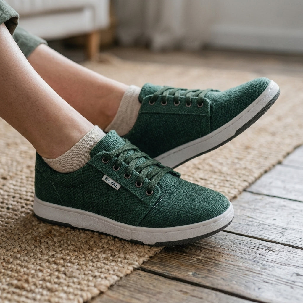 Green Organic Hemp Sneakers – Vegan Lace-Up Hemp Shoes