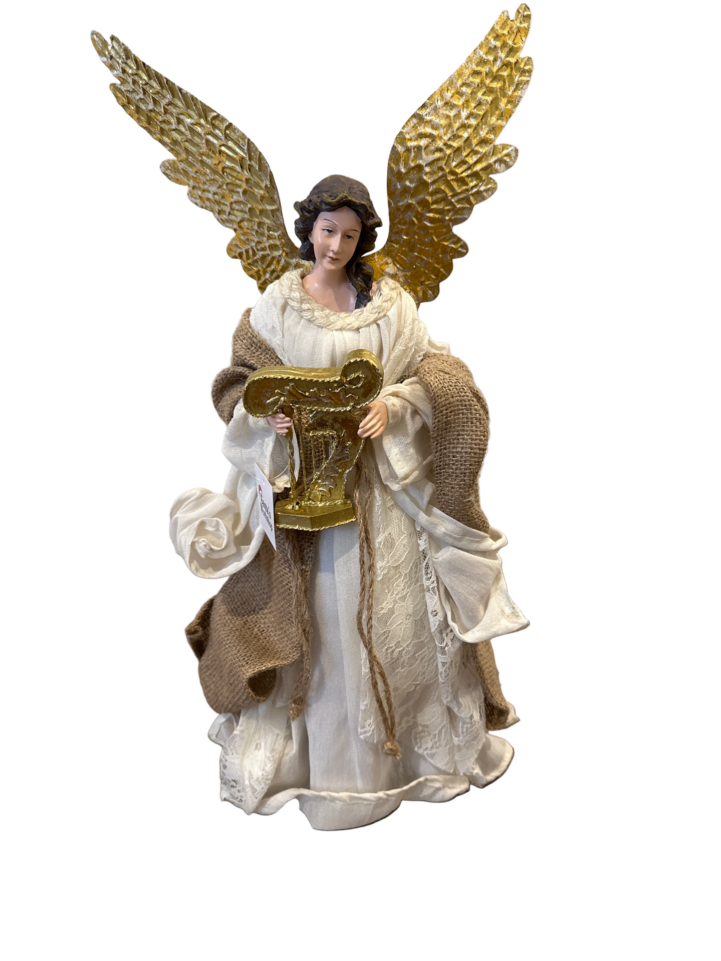 Handmade Christmas Nativity Set with Angel & 3 Wise Men – Religious Holy Family Display (34cm, 43cm Angel, 23cm Wise Men)