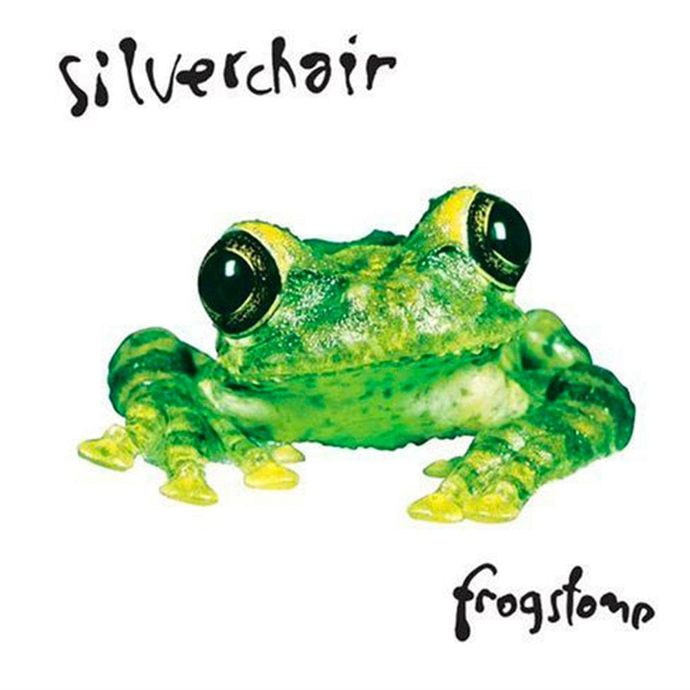 Vinyl album cover featuring a green cartoon frog and the title Frogstomp