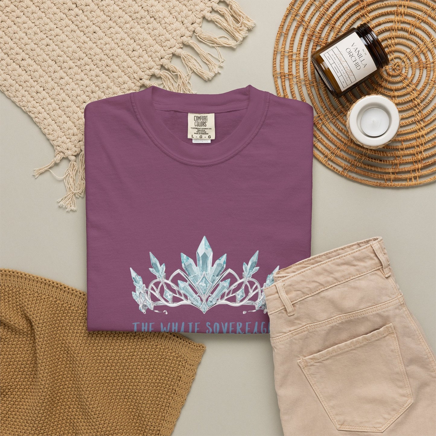 The White Sovereign Blue Seaweed Crown Tsaritsa Frost Queen Graphic Tee