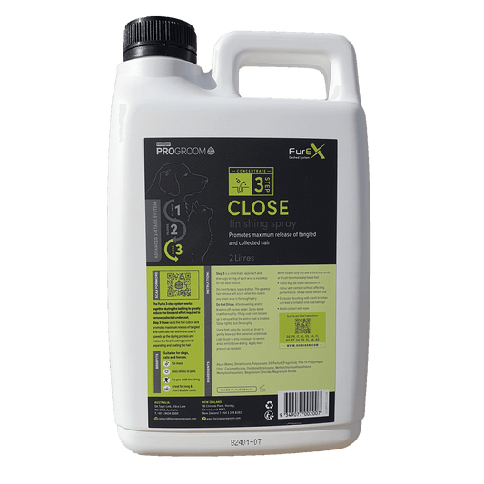 FurEx Step 3 Close de-shedding bottle with cap, back label