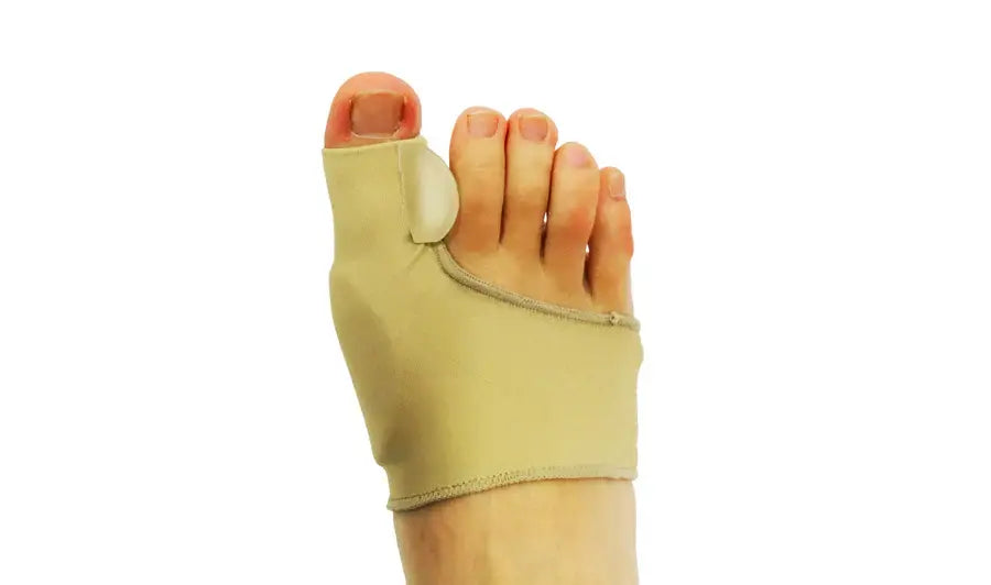 Olive bunion relief sock with built-in big-toe pad and open-toe cutout