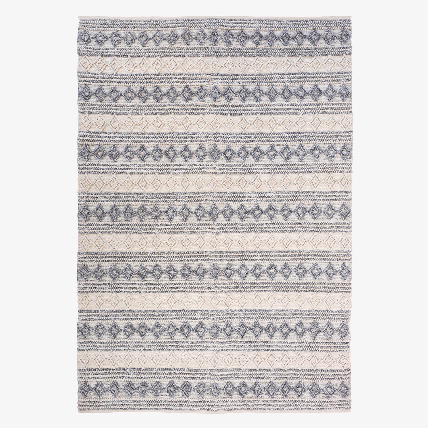 Ellie Handwoven Floor Rug in Blue & Natural Tones