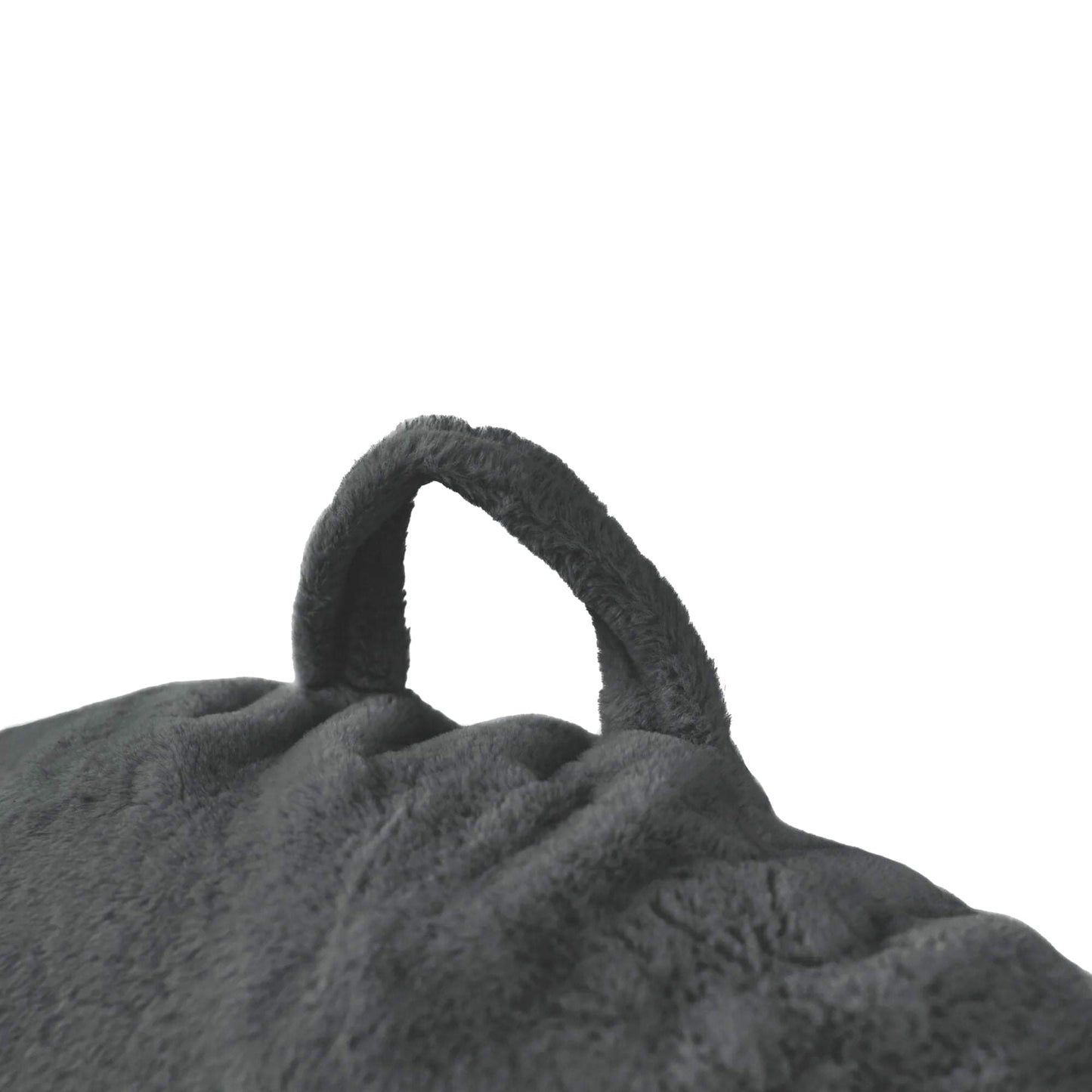 Dark charcoal beanbag chair handle loop