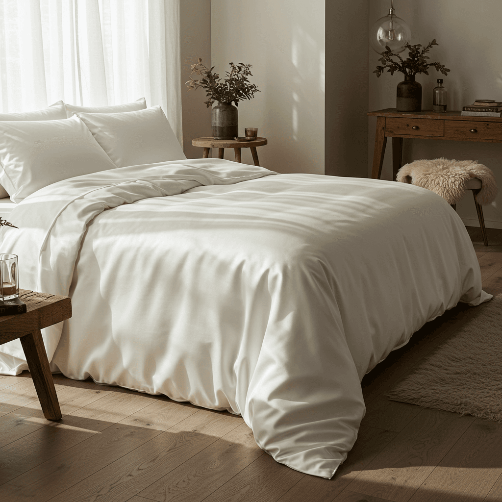 Satin Quilt Cover - White