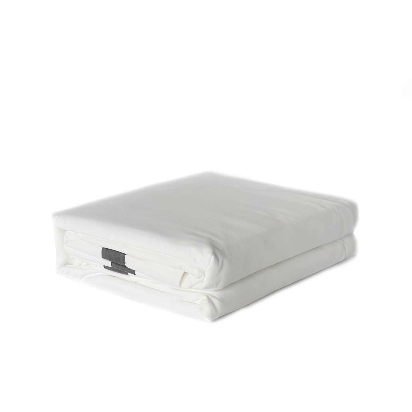Folded white quilt cover with charcoal trim border