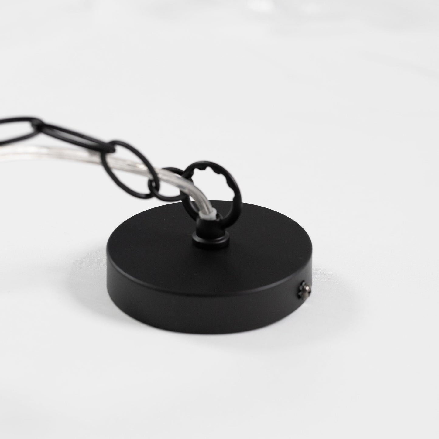 Black ceiling canopy with cord for Kendal glass pendant light