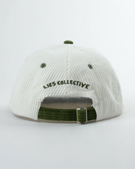 Island Brew lid cap with 'LIFES COLLECTIVE' text and dark green brim