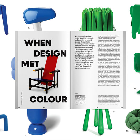 Magazine issue 4 open spread with bold typography and color design photos
