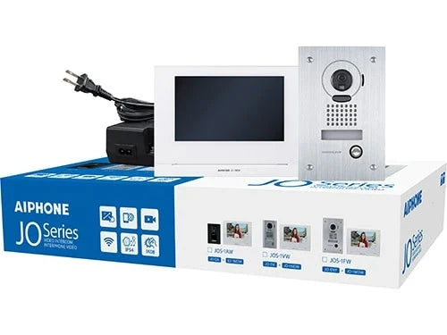 Aiphone JOS-1FW Mobile-Ready Box Set with Flush-Mount Door Station 7″ Wi-Fi Video Intercom Kit - Stainless Steel | JO Series