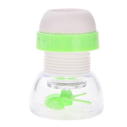 Anti-splash faucet water filter adapter, ribbed connector and green cap