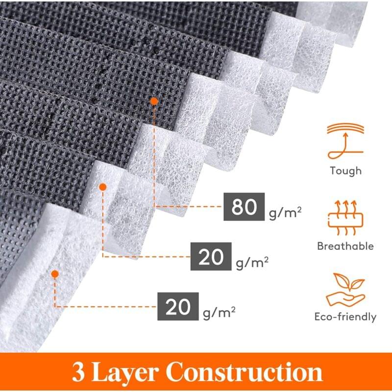 Large clothes storage bag fabric close-up showing layered, reinforced textured material