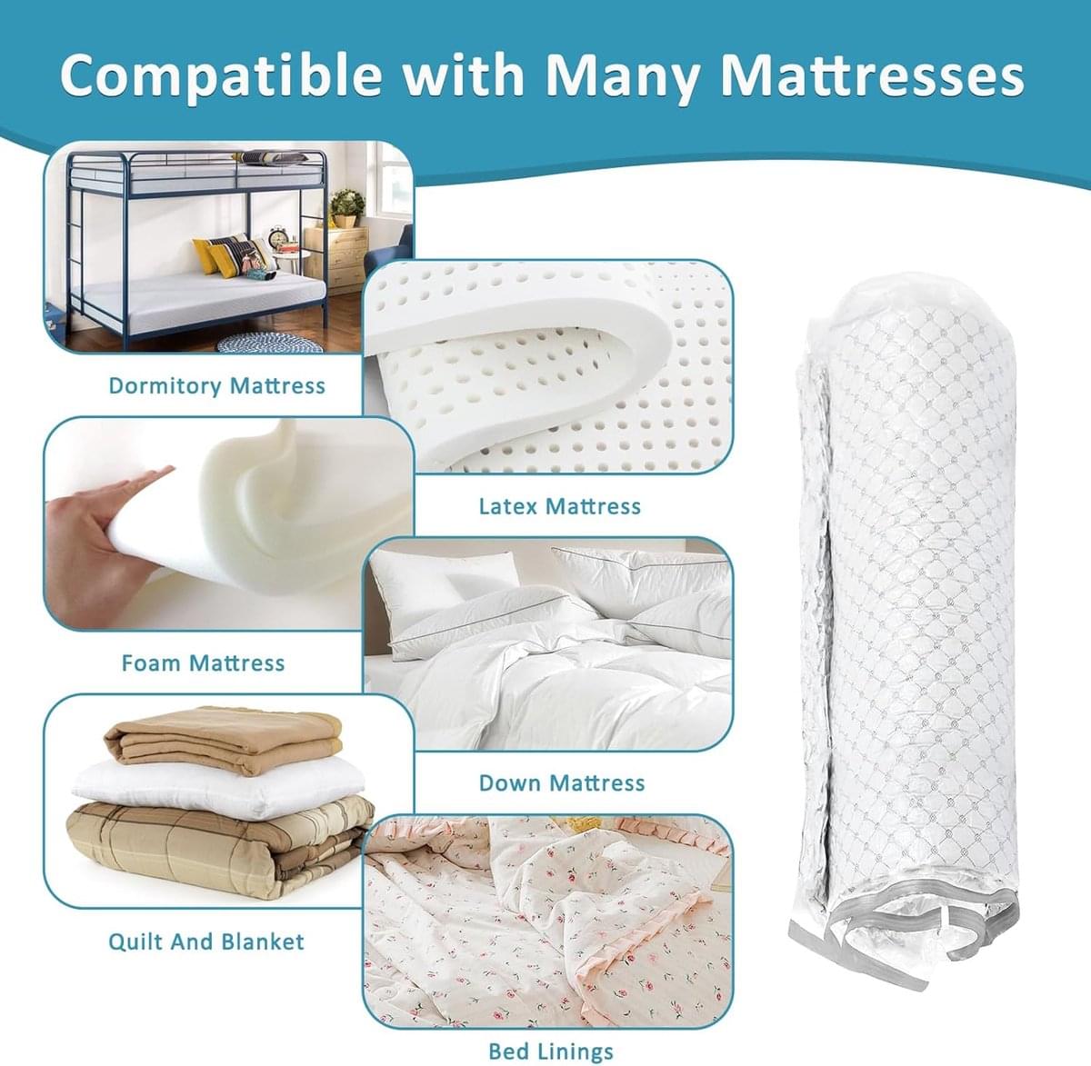 Upright transparent vacuum storage bag for mattresses with zippered opening