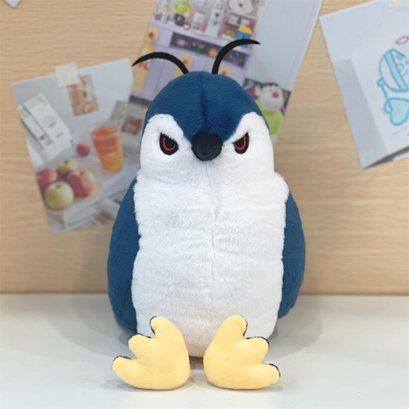 Handmade Night Heron Plush Toy, Nycticorax Stuffed Animal, Lifelike Black Crowned Night Heron Gift