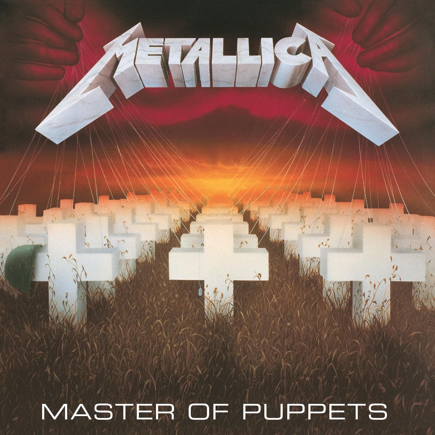 Metallica Master of Puppets vinyl album cover with dark stage crowd artwork