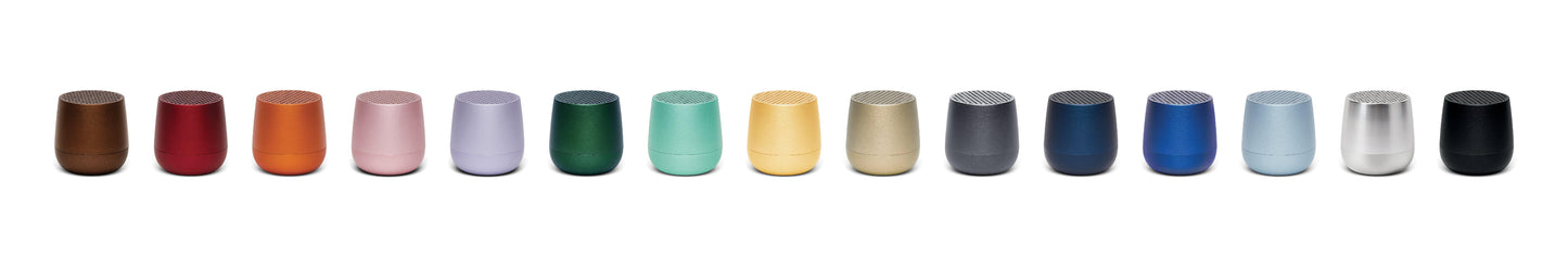 Mini Bluetooth speaker color swatches in multiple shades