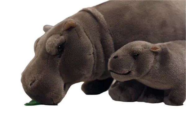 Moo Deng Plushie Set: Internet's Favorite Baby Pygmy Hippo and Mom - Viral Sensation and Conservation Icon