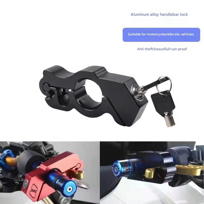 Motorcycle & Scooter Handlebar Grip Lock - Anti-Theft Brake Lever Lock(Blue)