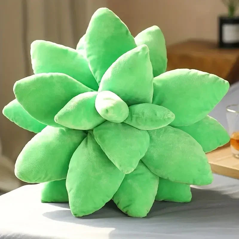 25cm/9.84 inch Succulent Plant Plush Pillow 3D Soft Cactus Plush Throw for Aesthetic Home Decor