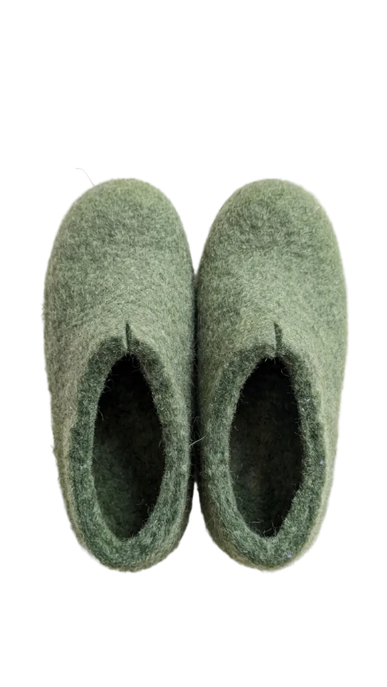 Kids Wool Felt Slippers – Handmade 100% NZ Wool Children's House Shoes | Bright Tones