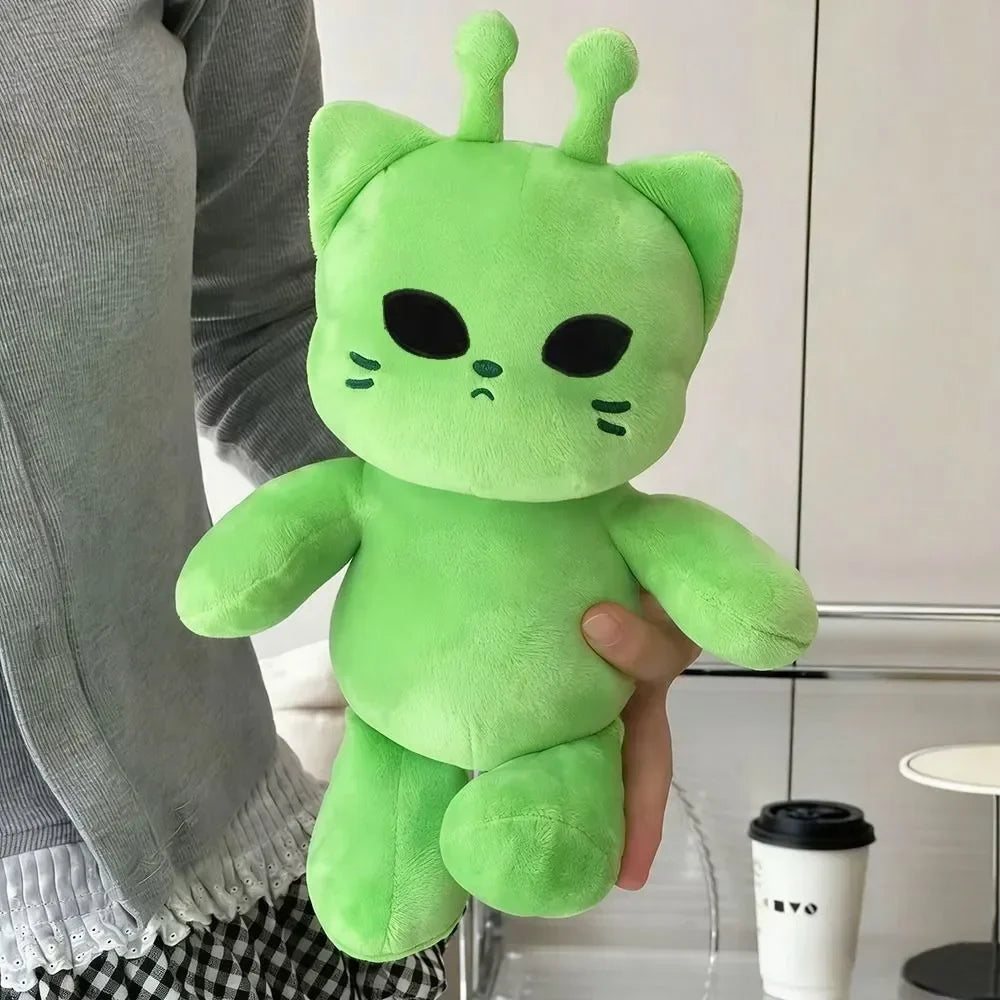 Alien Cat Plush Toy - Handmade Kawaii Green Extraterrestrial Stuffed Animal Plushie Gift