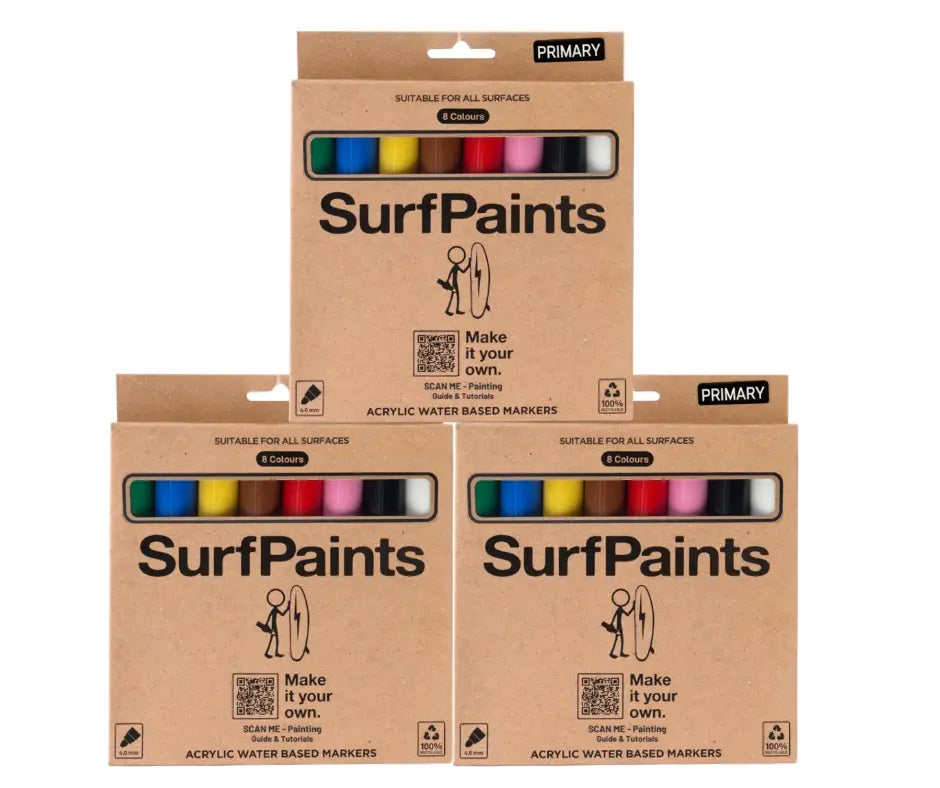 Primary Acrylic Paint Pens – 4mm Durable Bullet Nibs for All Surfaces – Premium Japanese Quality