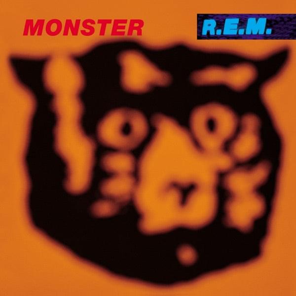 R.E.M. Monster record sleeve with orange and black artwork and title text