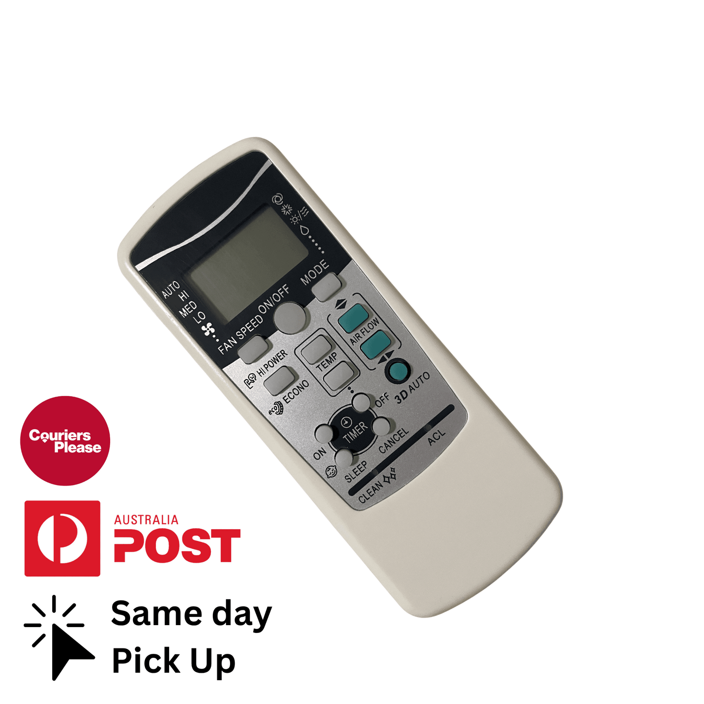 Mitsubishi air conditioner remote control with LCD screen and button keypad