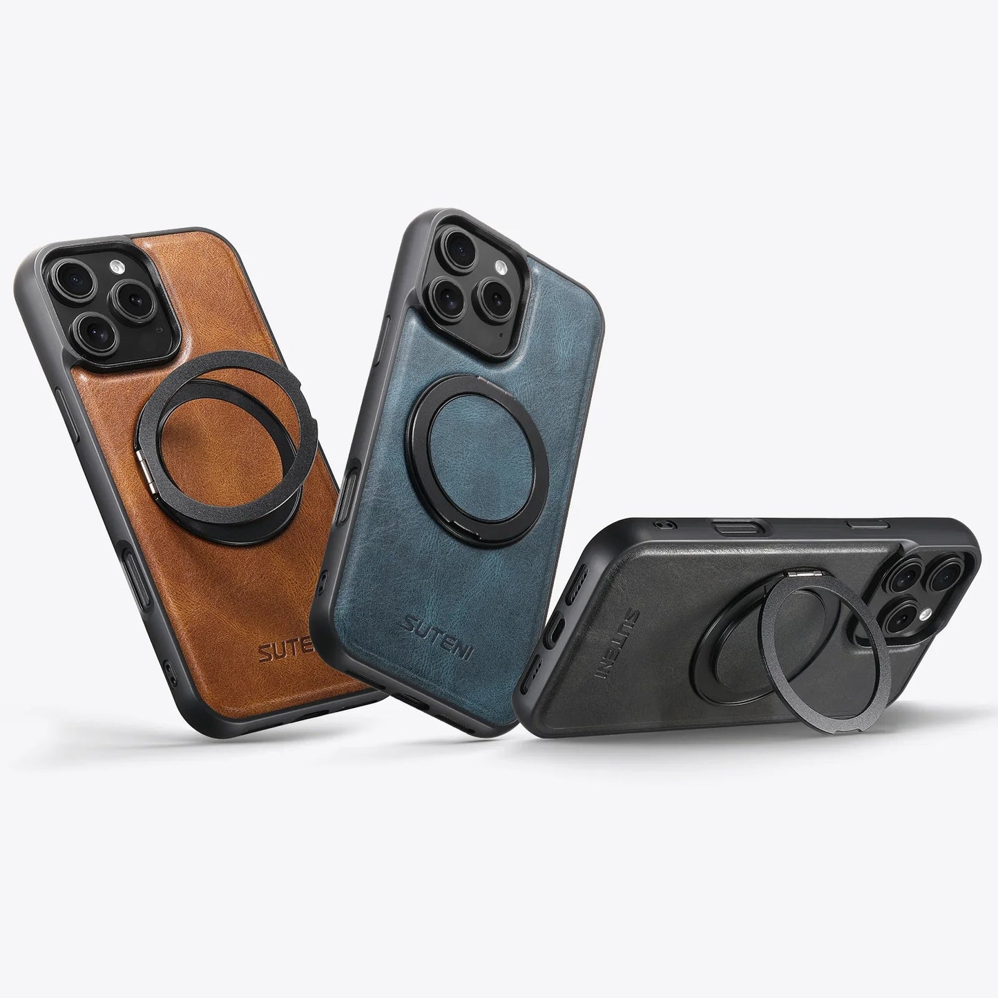 iPhone Ring Holder Leather Phone Case