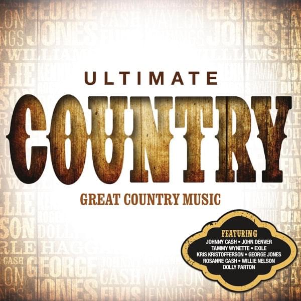 Ultimate Country CD album cover with bold gold 'COUNTRY' text and artist list badge