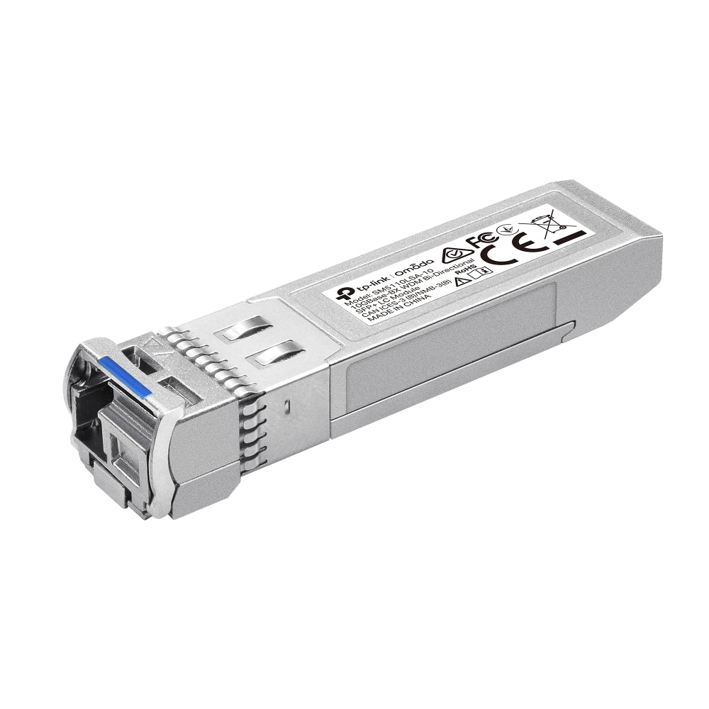 TP-Link Omada SM5110LSA-10 10GBase-BX Bi-Directional SFP+ LC Transceiver – 10km Range, WDM, Single-Mode, Hot-Pluggable, DDM Enabled