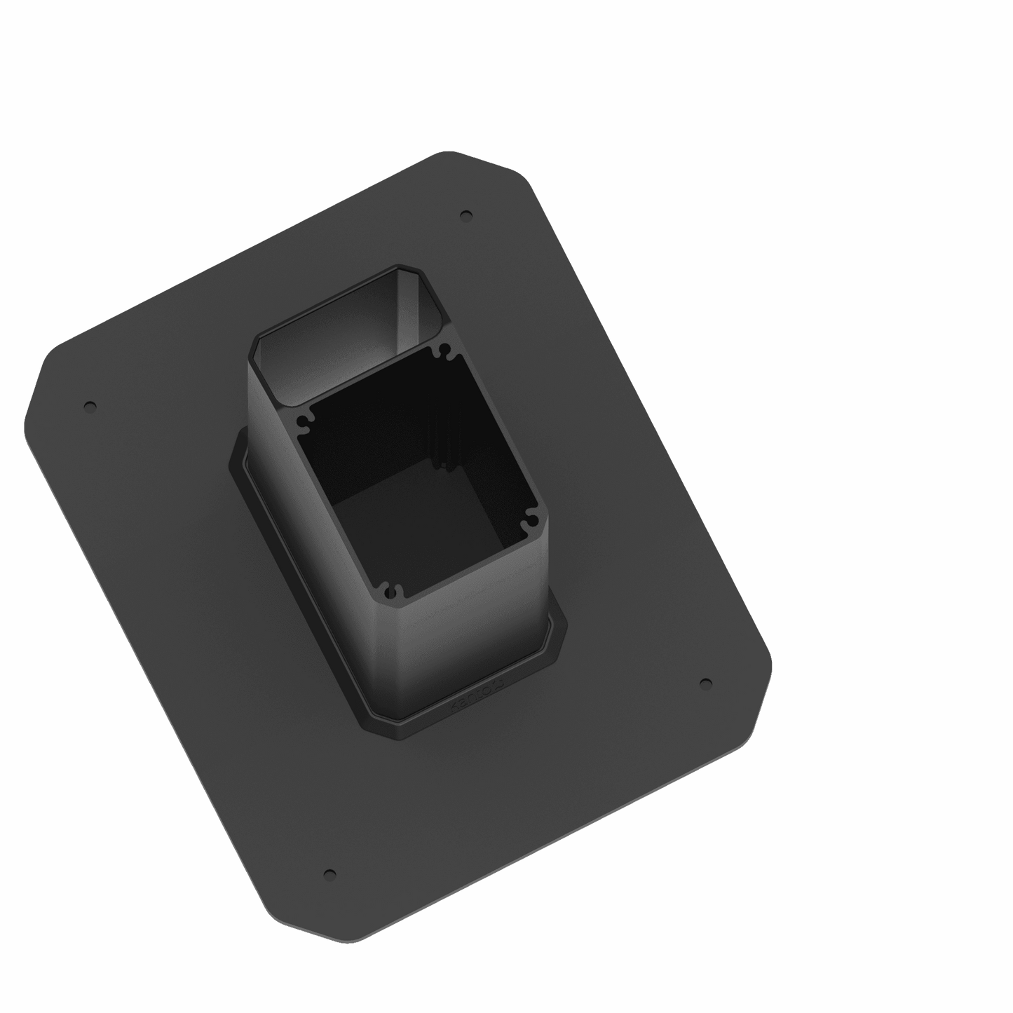 Black fillable base panel with recessed cavity for speaker stand weight