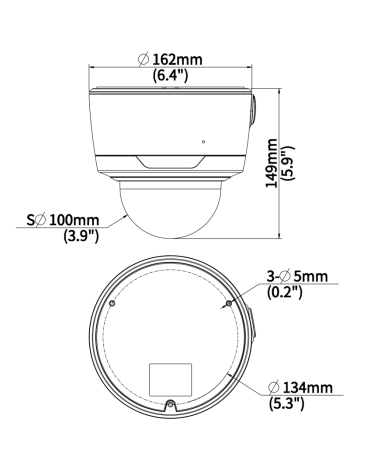 Uniview IPC3735SS-ADZK-I1 5MP LightHunter IR Varifocal Dome Network Camera, 2.8mm, SD Card, WDR, Warm Light 40m, Built-in Mic, Prime Series