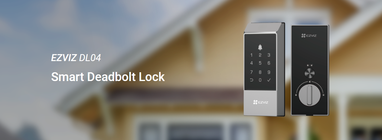 EZVIZ DL04 Smart Deadbolt Lock – Keyless Wi-Fi Door Lock with Passcode Unlock, EZVIZ App Remote Control, Auto-Lock, Anti-Tamper Alarm & Type-C Emergency Power