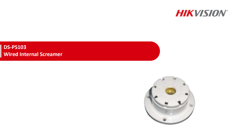 HiLook / Hikvision DS‑PS103 Wired Internal Screamer – 105 dB / 12VDC / IP54 / White PC‑ABS Shell / 3‑Year Warranty