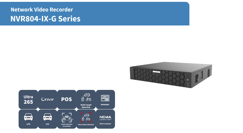 Uniview NVR804-32-IX-G 32 Channel IX Series SeekFree Network Video Recorder