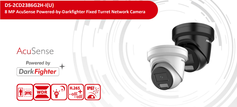 Hikvision 4 Channel 8MP AcuSense CCTV Kit – DS-7604NI-M1/4P 8K NVR + up to 4× DS-2CD2386G2H-IU Turret Cameras with PoE & AI Analytics