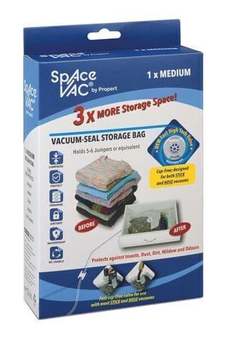 Space VAC vacuum-seal storage bag kit, medium size, retail box front view