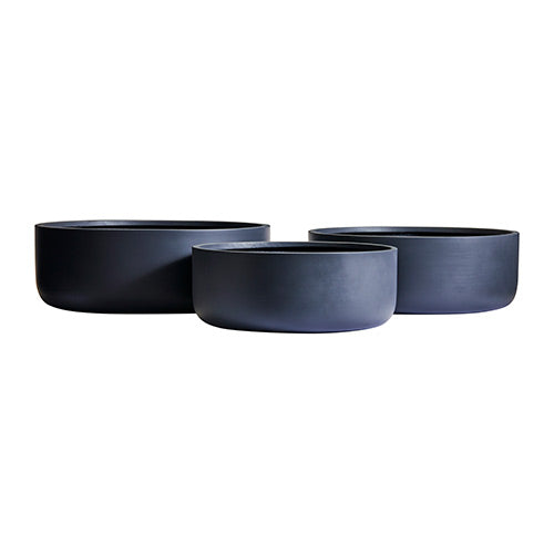 Wide fabric tape roll set in dark color, three folded rolls