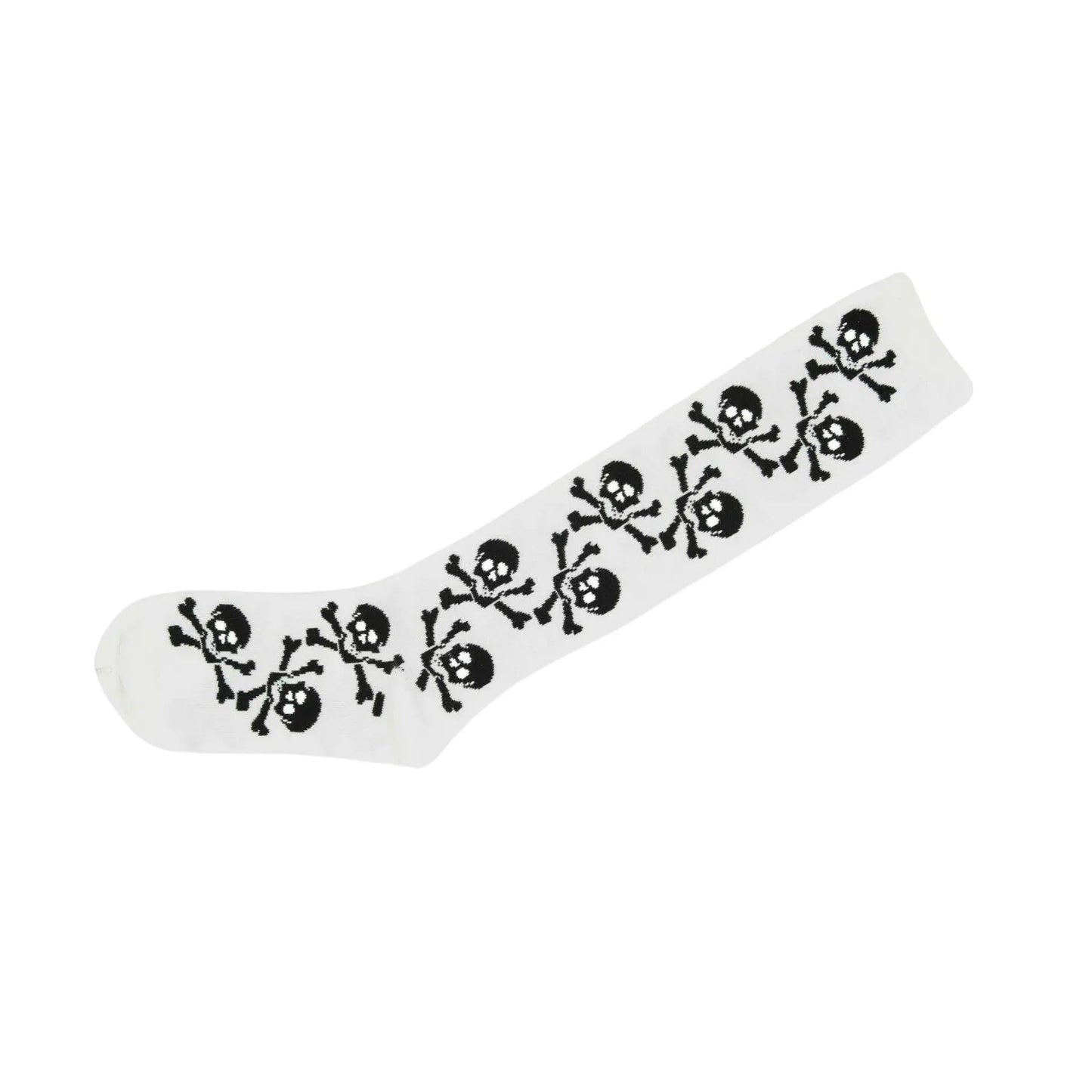 Skull Knee High Socks White
