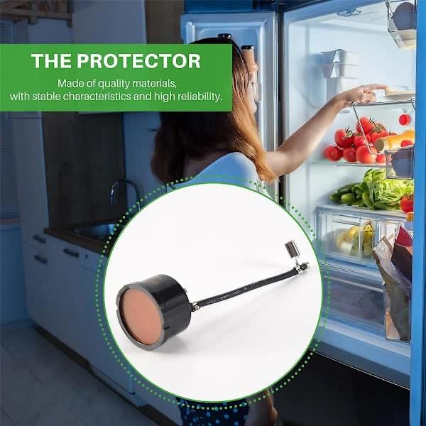 Black thermal protector with round end cap and cable connector