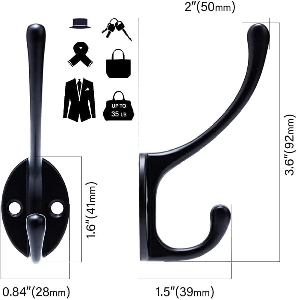 Hair roller clamp clip silhouette with dimensions 2 in and 3.6 in