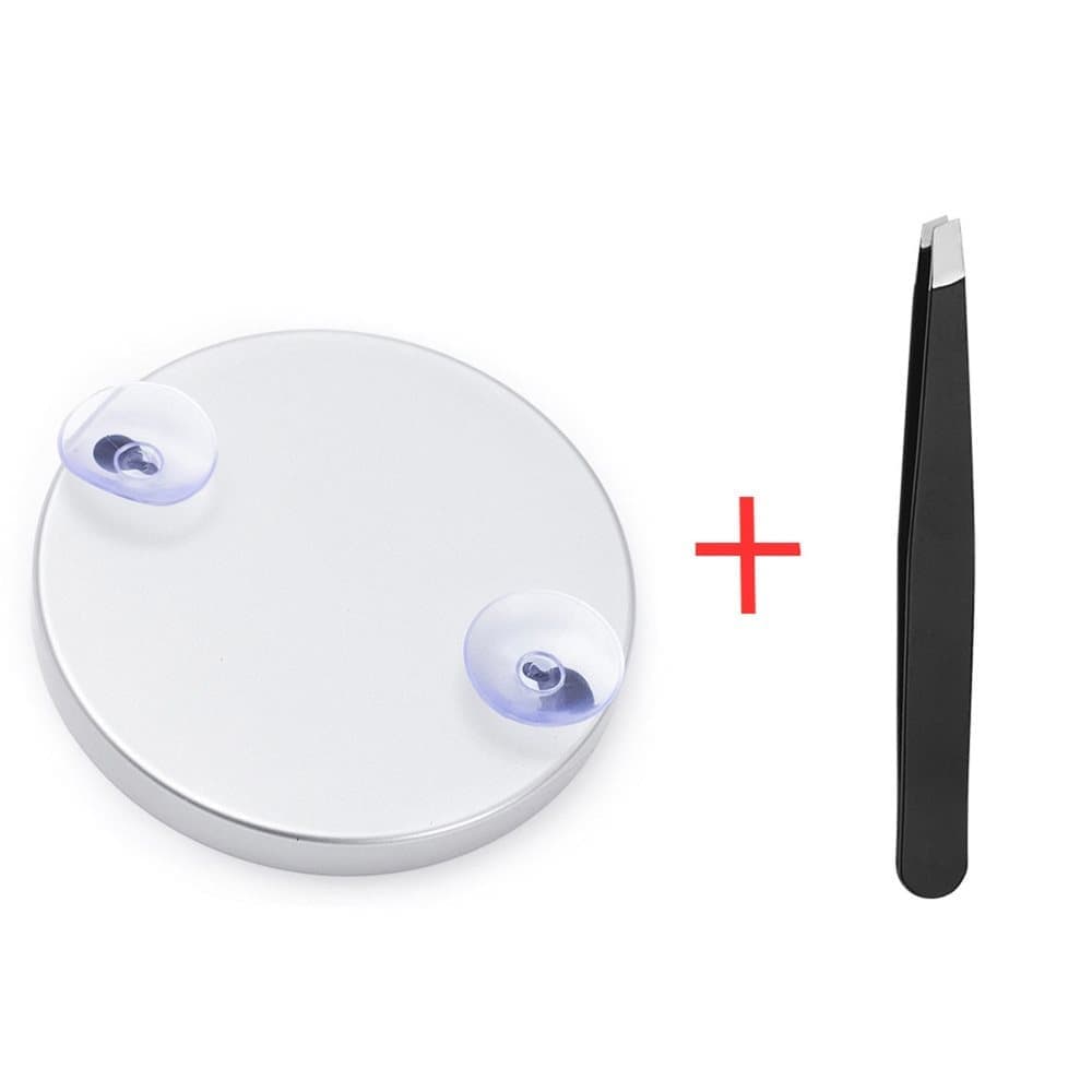 20X 30X Magnification Makeup Mirror with Tweezers, White, Practical Makeup Tool