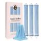 Light blue heat-free hair curlers set in clear wrap with four foam rollers