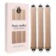 Brown flexible hair curlers set of four with hook fasteners, shown in packaging