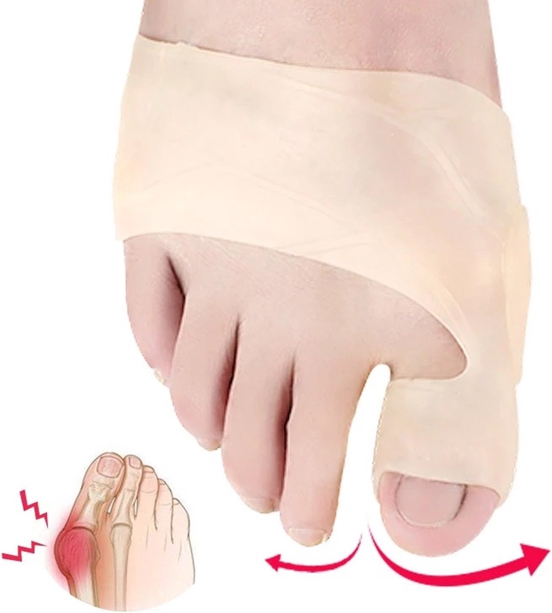 Hallux Valgus Silicone Toe Protectors | Toe Separators | Toe Corrector | Bunion | Bunion | Callus | Toe Straightening | 1 Pair | Beige